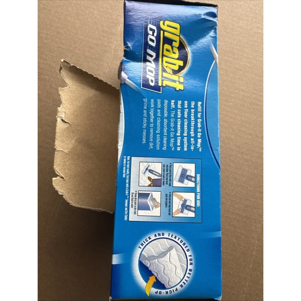 GRAB IT GO MOP Mopping System Cleaning Refill Pads 10-Pack Discontinued Open Box